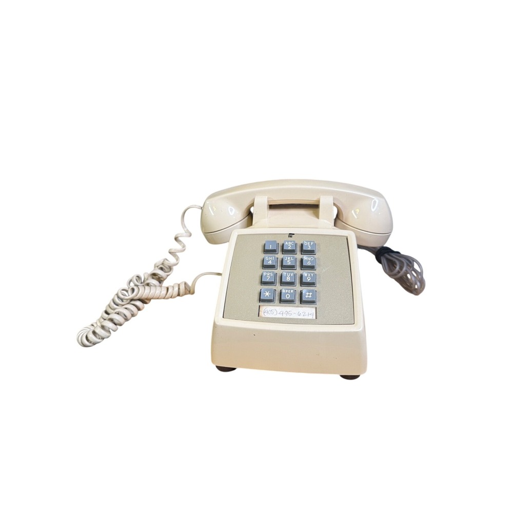 Western Electric Bell System 2500DM Vintage 1976 Push Button Desk Phone Beige